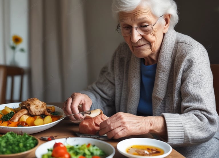 A cheerful person receiving a freshly packed lunch box at their doorstep.