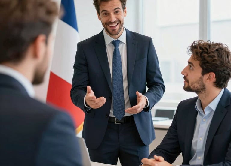 A welcoming modern office space in Arnouville with a professional receptionist at work.