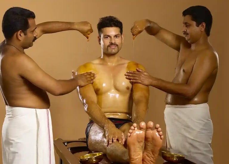 Ayurvedic treatment for Parkinson’s disease with herbal therapy and oil massage