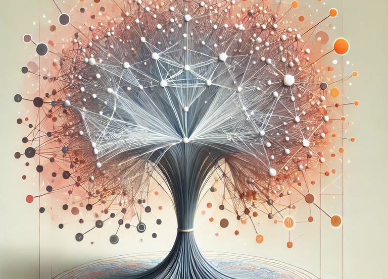 a tree with many different colored dots on it