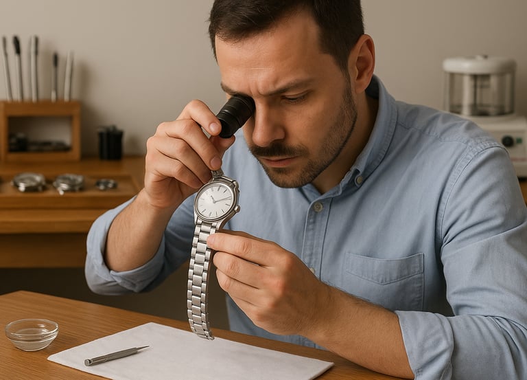 Professional watch cleaning and inspection service for luxury and everyday watches in Spring Hill, F