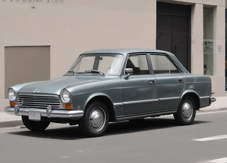 selective focus photography of classic gray and brown car