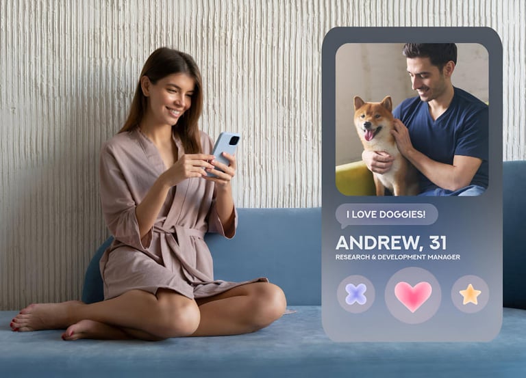 Woman using a sugar mommy dating app to connect with verified members on her phone