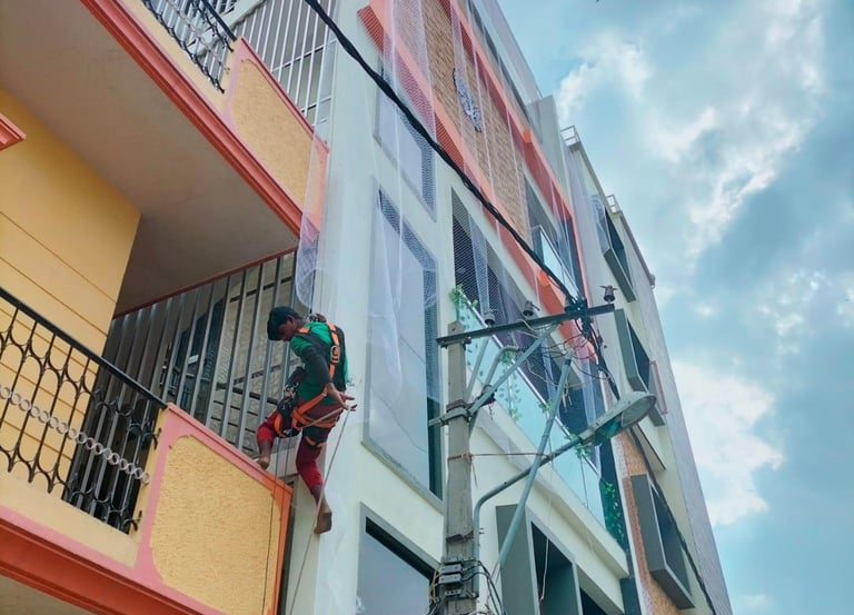 Duct Area nets installation in kr puram