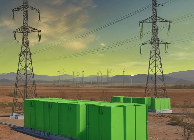 A modern power plant showcasing renewable energy technologies.