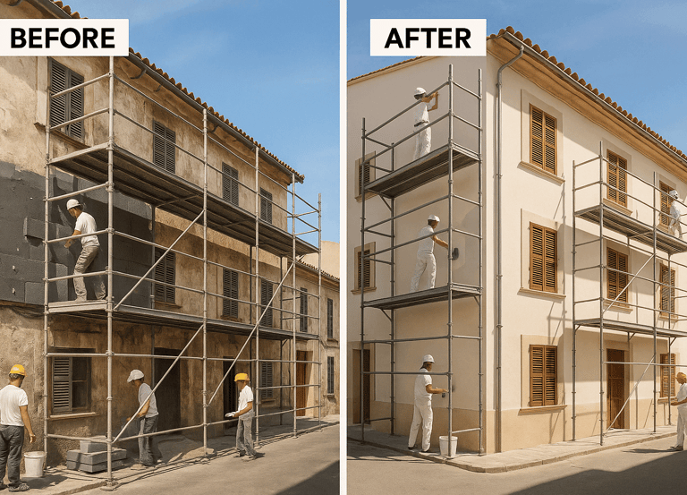 Rehabilitación profesional de fachadas en Mallorca