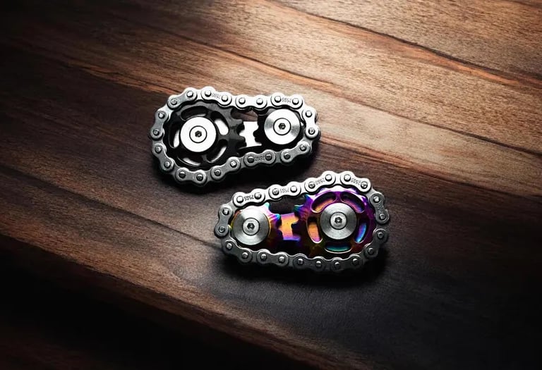 EDC anti-stress toy with cogwheel and rotating wheel