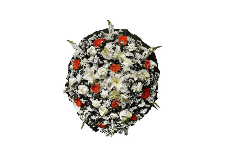 imagem mostra coroa de flores B luxo laranja da consolare são paulo