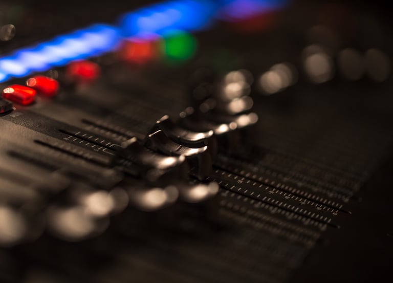 mixing console, faders