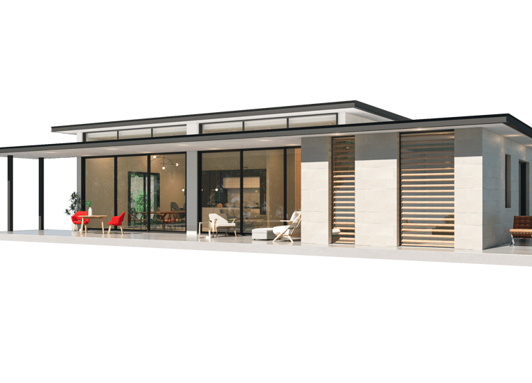 a house with a large patio and a patio area