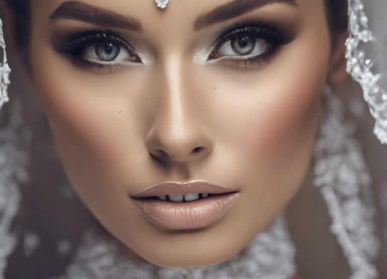 a beautiful woman in a white bridal veil