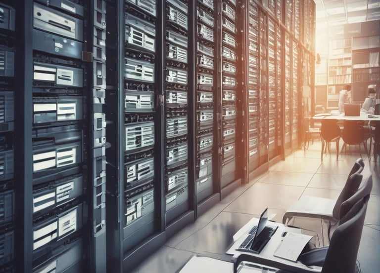 A professional team working on database management.