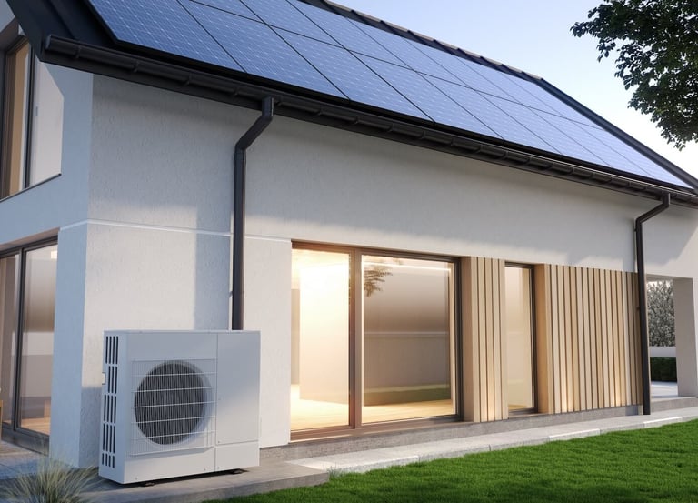 a house with a solar paneled roof and a solar paneled roof