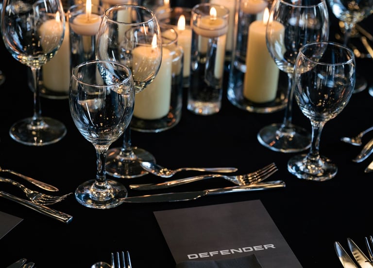 a table with candles and candles on it