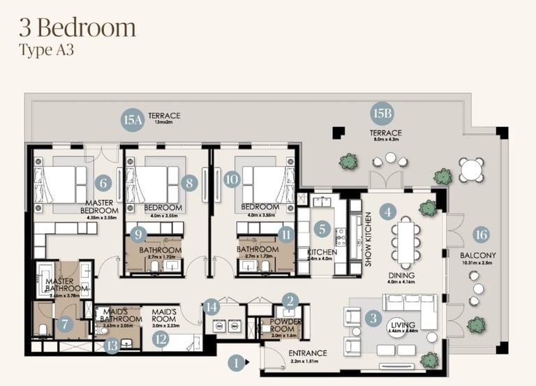 nawayef park views 3 bedroom villas