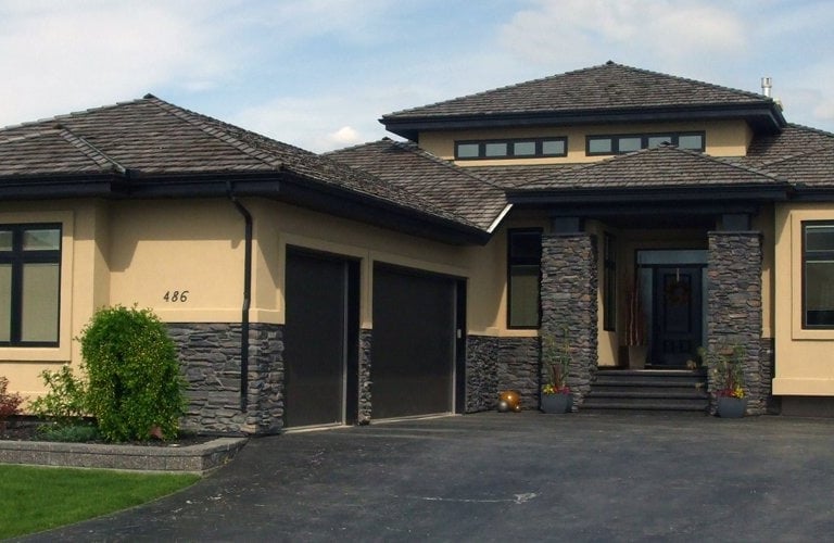 stucco and stone dash exterior, done by Premium Stucco