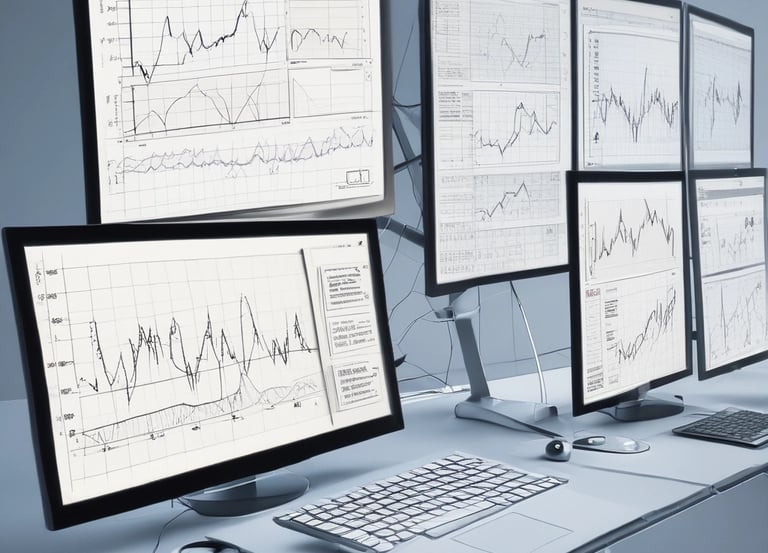 graphs of performance analytics on a laptop screen