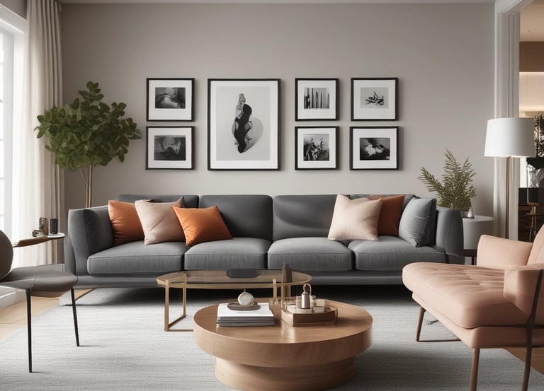 A beautifully designed living room showcasing elegant furniture and decor.