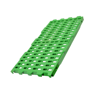 Image of a 1 x 2 feet slatted flooring green colour