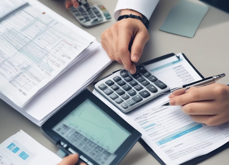 A modern office environment with accounting professionals at work.