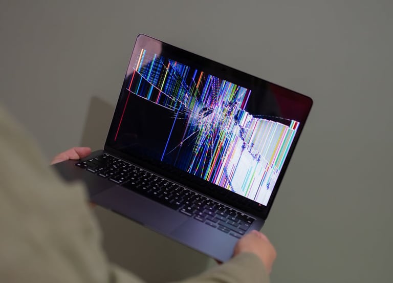 Laptop screen cracked