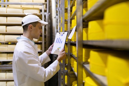 Saudi Food Registration Product label being inspected with a focus on ingredients