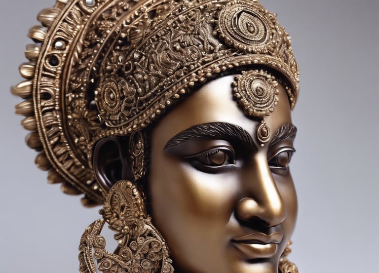 brown bear in red and brown coat figurine