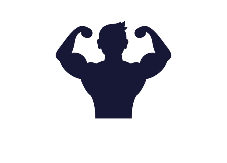 An illustration of a man flexing his biceps