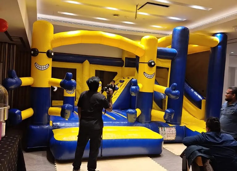 minon theme bouncy castle minion theme birthday party in dubai
