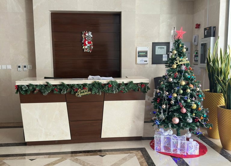 Decoration for christmas party at office, office christmas party in dubai