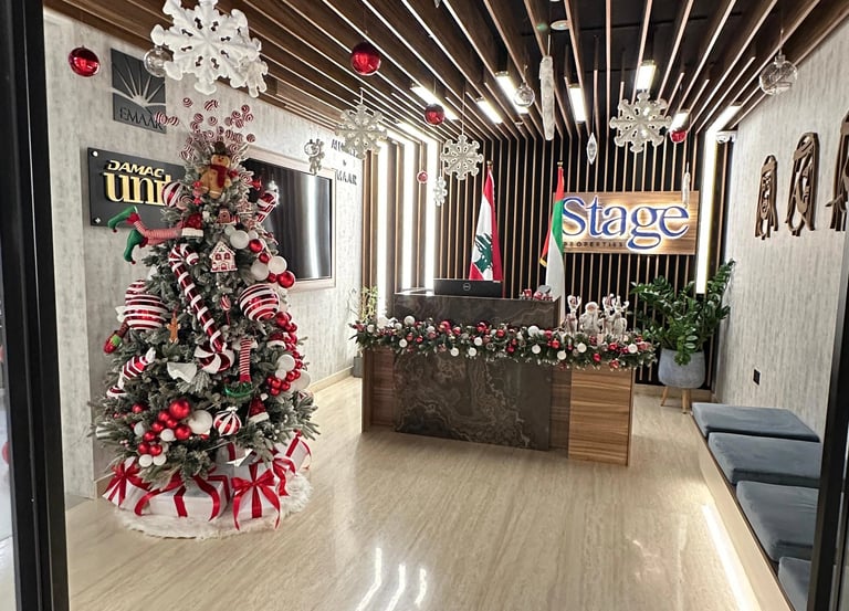 christmas office decoration, dubai office decoration, christmas celebration in office dubai