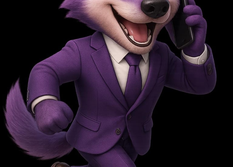 Mascotte Alpha Digital – Illustration du service de prospection téléphonique