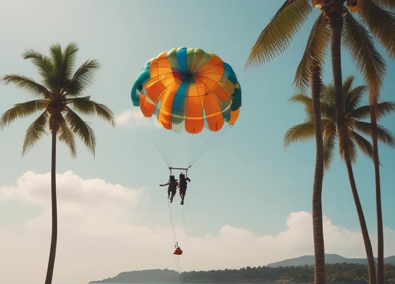 A vibrant speedboat cutting through clear blue waters.