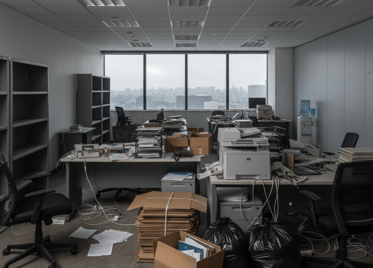 bureaux encombrés