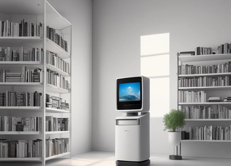 Four old television sets are stacked vertically.