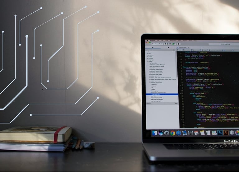 a laptop computer screen with a computer screen displaying a program