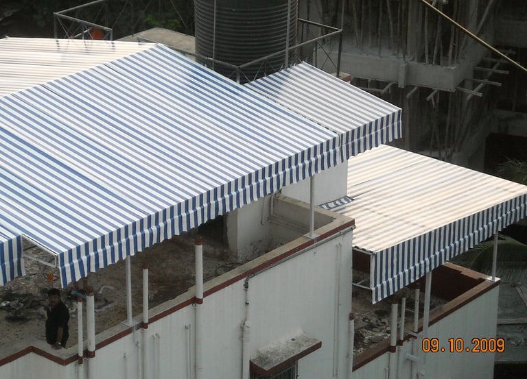 double fixed awning shade