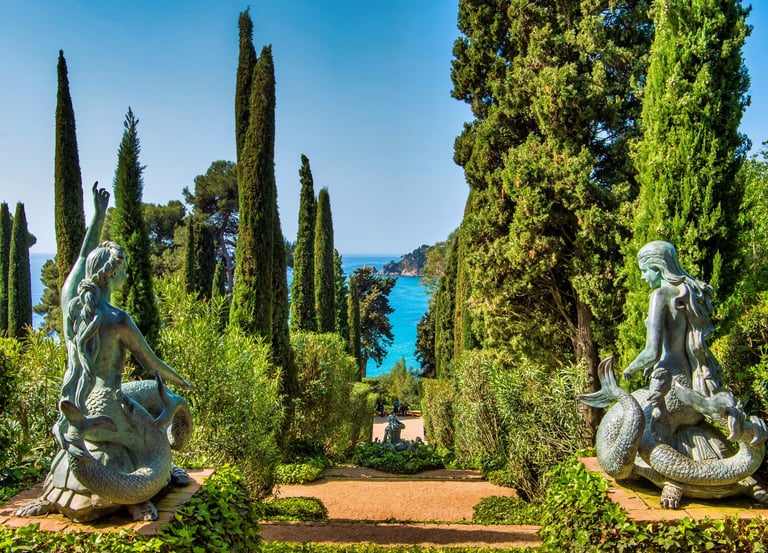Gardens overlooking the sea at Jardins de Santa Clotilde
