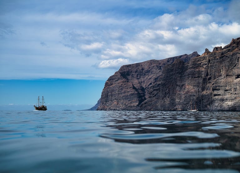 Los Gigantes cliffs rising steeply from the sea