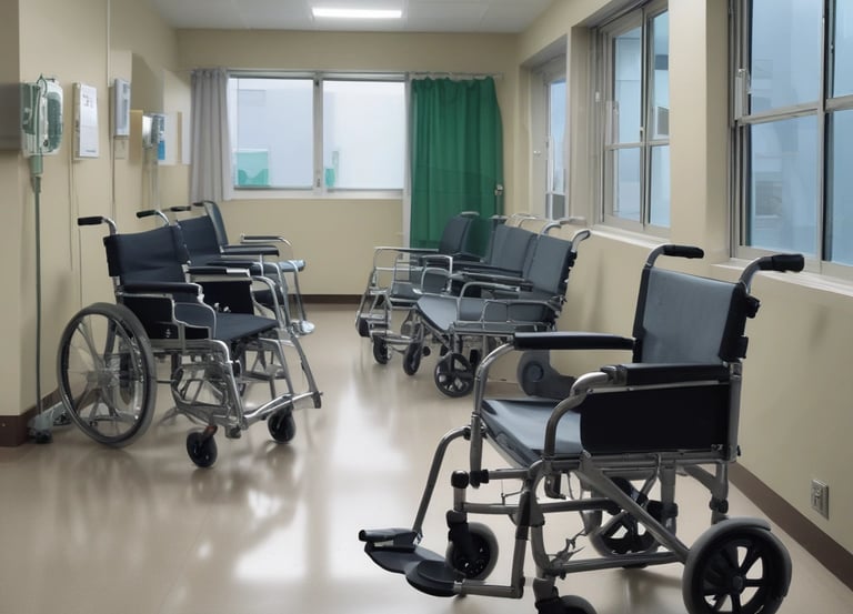 A variety of surgical supplies displayed in an organized manner.