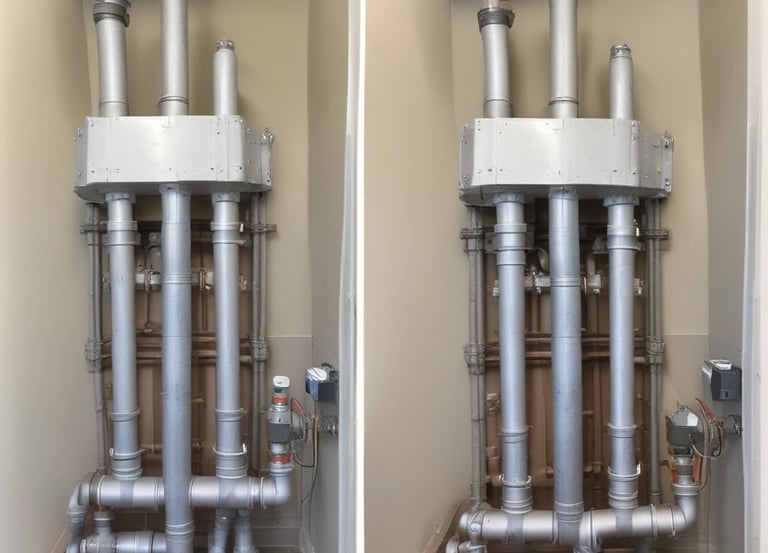 A skilled plumber working on a pipe installation.