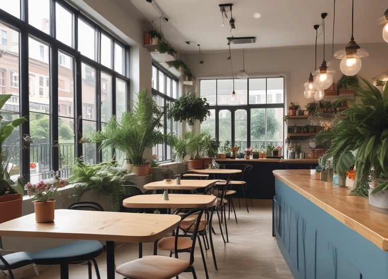 A woman in a dark uniform with a white apron and hair ribbon is cleaning the handle of a door. The setting appears to be the entrance to an old building with stone walls and a metal grate on the ground. A brass-finished metal container is positioned near the entrance.