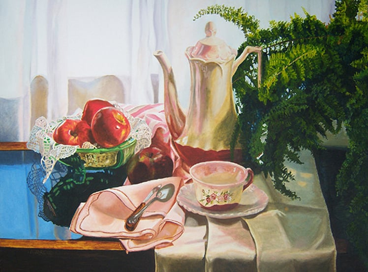 still life art, artwork, painting for sale, purchase from artist diane jorstad, realism, traditional