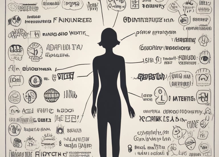 a person standing in front of a poster with a diagram of the body