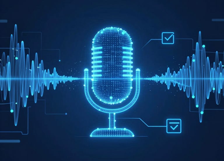 A friendly business owner smiling while checking their phone, relieved by AI handling missed calls.