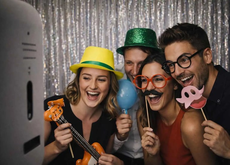 accessoires de location de photobooth pour une soirée d'entreprise