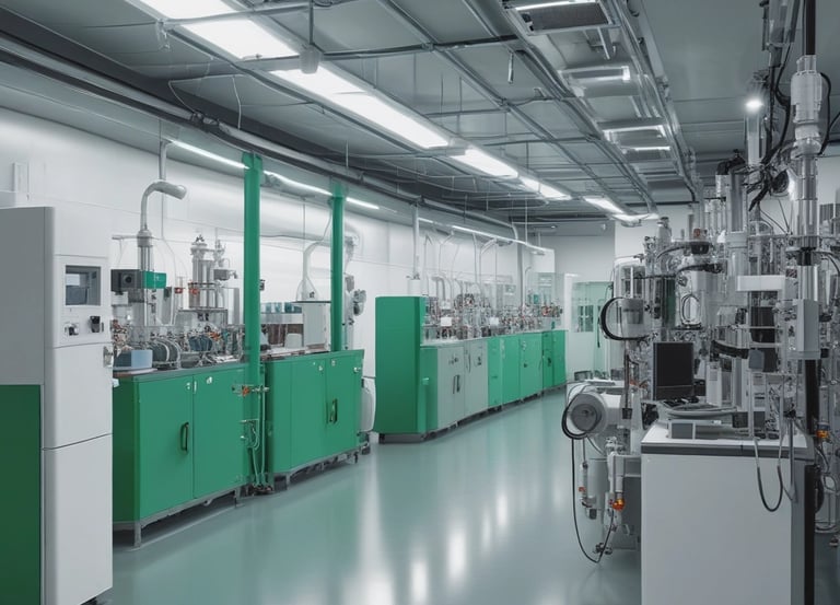 Photo of engineers assembling IoT devices and solar inverters in a modern Lagos factory.