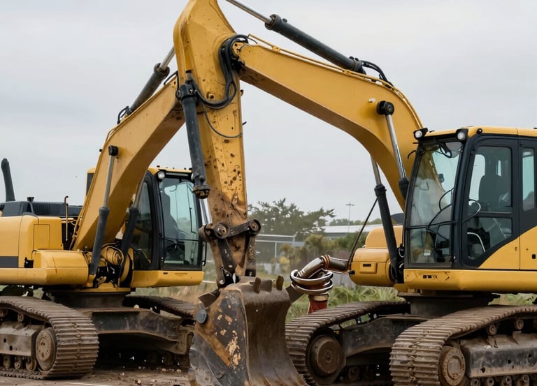 A professional surveyor examining a fire-damaged building with insurance documents in hand.