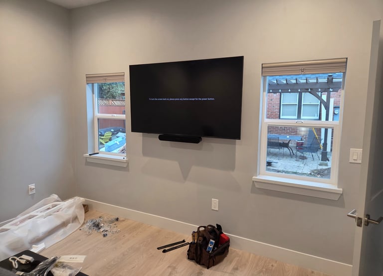 TV Mounting with Sound Bar $149