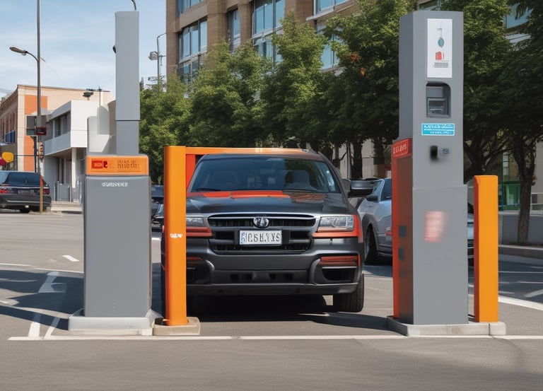 Close-up of an automatic door motor system with battery backup installed on a modern entrance.